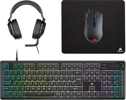 „Corsair K55 Core RGB“ membraninė laidinė žaidimų klaviatūra – tylus, greitai reaguojantis jungiklis – apsaugota nuo skysčių – dešimt RGB zonų – multimedijos klavišai – suderinama su „iCUE“ – QWERTY UK – PC, Mac – juoda