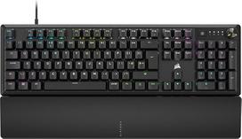 „Corsair K70 CORE RGB“ mechaninė laidinė žaidimų klaviatūra su riešo atrama, iš anksto suteptais raudonais „MLX Line“ jungikliais, SOCD technologija, dažytomis ABS klavišais, garso izoliacija, mygtuku