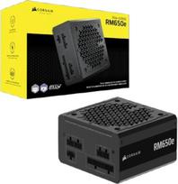 „Corsair RM650e“ (2025) Visiškai modulinis, tylus ATX maitinimo blokas su 12 V – 2x6 kabeliu – atitinka ATX 3.1 ir PCIe 5.1 standartus, „Cybenetics Gold“ efektyvumas, kondensatoriai, atsparūs iki 105 °C, modernus budėjimo režimas, juodos spalvos