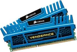 „Corsair Vengeance CMZ8GX3M2A1600C9B“ atminties modulis, 8GB (2 x 4GB), DDR3, 1600 MHz, CL9, XMP, mėlynos spalvos