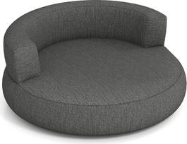 „COSTWAY“ pripučiama sofa, apvali pripučiama sofa su atlošu ir plačiais porankiais, pripučiama kėdė su nuimamu lininu užvalkalu, grindų kėdė, pripučiama grindų sofa, skirta svetainei ir miegamajam (pilka)