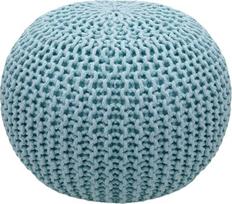 „Cotton Craft Dori Pouf“ – rankomis megztas, pynimo raštu puoštas grindų pufas, pagamintas iš 100 % medvilnės, rankų darbo, rankomis susiūtas, 20 cm x 14 cm
