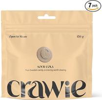 „Crawie“ švediškų saldainių „Sour Cola“ rūgščių saldainių dėžutė, 7 x 120 g