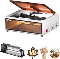„Creality Falcon A1“ 10 W lazerinis graviravimo įrenginys, baltos spalvos, su „Rotary Roller Pro“ komplektu, „4-in-1“ pasukimo moduliu, 600 mm/s „CoreXY“ sistema, HD kamera, medžiagos atpažinimo funkcija, 381 x 305 mm, skirtas medžiui, akrilui, puodeliams