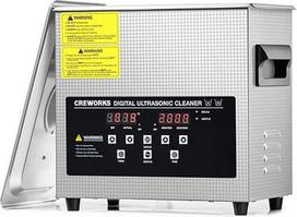 „CREWORKS“ ultragarsinis valymo įrenginys, 3 l talpos, su dujų pašalinimo ir švelniuoju režimu. Ultragarsinis valymo įrenginys su vidiniu krepšeliu, šildymo funkcija ir skaitmeniniu laikmačiu, skirtas akiniams, papuošalams, dantų protezams, laikrodžiams i
