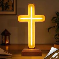 „Cross“ neono ženklas – LED neono sieninis naktinis šviestuvas, nuostabus individualizuotas namų dekoro elementas, kūrybingos dovanos