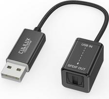 „Cubilux“ USB A į TOSLINK optinis garso adapteris, vienkryptis USB tipo A į SPDIF skaitmeninis keitiklis, S/PDIF siųstuvas, skirtas TIK kompiuteriams, nešiojamiesiems kompiuteriams ir asmeniniams kompiuteriams; neskirtas televizoriams ar kitiems įrenginia
