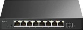 „Cudy“ 8 prievadų 2,5G 1x10G SFP+ išmanusis valdomas daugigigabito komutatorius HS108ES1 | 60Gbps pralaidumas, tylus, be ventiliatoriaus, metalinis korpusas, RJ45 jungtys, VLAN, QoS, IGMP, LAG, montavimas ant stalo arba prie sienos, „Wi-Fi 6/7“ maršrutiz
