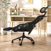 „CYKOV“ ergonomiška namų biuro kėdė su 90–160° reguliuojamu atlošu, 150 kg apkrova ir kojų atrama | 90–160° reguliuojamas atlošas, 5 cm + 3 cm reguliuojama juosmens atrama, 12 cm + 60° reguliuojama galvos atrama, nugaros skausmas