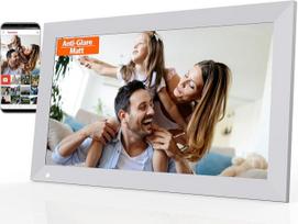 „Cytem“ skaitmeninė nuotraukų rėmelė, 15,6 colio, su „WLAN“ ir „Frameo“ funkcijomis, matinis ekranas su apsauga nuo atspindžių, 64GB atminties, judesio jutiklis, automatinis vaizdo pasukimas, IPS jutiklinis ekranas (1920 x 1080), balta