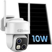 „CZEview 4K“ (5 MP + 3 MP) saulės energija maitinama lauko stebėjimo kamera su baterija ir automobilio maitinimo jungtimi