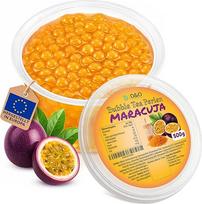 „D&O Nature Products“ burbuliukų arbatos perlai, 500 g, pasifloros skonio | Vaisiniai sprogstantys bobai su tikrais vaisių sultimis, veganiški, su 100 % natūraliais aromatais, vaisiniai perlai su pasifloros skonio