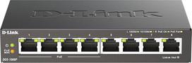 „D-Link“ DGS-1008P 8 prievadų gigabito nevaldomas stalinis PoE komutatorius, 80 W galios rezervas, metalinis, be ventiliatoriaus