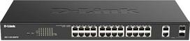 „D-Link“ DGS-1100-24V2/E gigabito „Smart“ komutatorius (24 prievadai, 10/100/1000Mbit/s, paprastas „Plug & Play“ įdiegimas, be ventiliatoriaus) – tik su ES maitinimo laidu, juodos spalvos