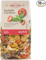 „Dalla Costa“ „Farfalle“ makaronai su pomidorais ir bazilikais, trispalviai, pagaminti Italijoje, ekonomiškas rinkinys, 12 x 500 g