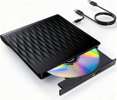 „DANGZW“ išorinis CD, DVD įrenginys, USB 3.0. Plonas, nešiojamas išorinis CD, DVD įrašymo įrenginys, didelės spartos duomenų perdavimas, USB optinis įrenginys, skirtas kompiuteriui, stacionariam kompiuteriui/nešiojamajam kompiuteriui/Linux/MacBook/Windows