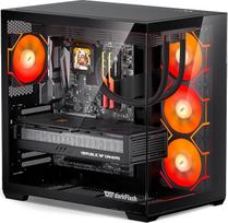 „darkFlash C280“ E-ATX kompiuterio korpusas, žaidimų korpusas su šešių pusių ventiliacija, suderinamas su iki 420 mm AIO aušinimo sistemomis, vertikalus vaizdo plokštės tvirtinimas, „Back-Connect“, „Type-C“, didelis oro srautas, komplekte – 4 PWM ventilia