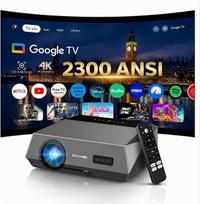 „Daylight“ projektorius, 4K namų kino sistema, pritaikytas naudoti dienos šviesoje, 2300 ANSI, „Ultra HD“, „Smart Google TV“, ToF automatinis fokusavimas, HDMI ARC, NFC, „Dolby“, LED projektorius, AI aušinimas, „WiFi 6“ – filmams šviesioje patalpoje