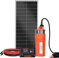 „DCHOUSE“ saulės energija maitinami giluminių šulinių siurbliai, 12 V saulės energija maitinamas vandens siurblys + 100 W saulės kolektoriaus rinkinys + 20 A įkrovos reguliatorius, skirtas fontanams, drėkinimui, vandens rezervuarų pildymui, pristatoma 2 p