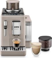 „De'Longhi Rivelia EXAM440.35.BG“ visiškai automatinis kavos aparatas, pieno putojimo antgalis, keičiamas pupelių konteineris, 8 kavos gėrimai, „Extra Shot“ funkcija, 3,5 colio jutiklinis ekranas, smėlio spalvos