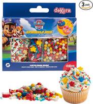 „dekora“ tortų papuošimų rinkinys „Paw Patrol“, valgomieji papuošimai keksams, papuošimai tortams, keksams ir sausainiams, spalvingi cukriniai papuošimai vaikų gimtadieniams, be glitimo, 70 g