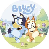 „dekora“ „Bluey“ valgomas torto papuošalas, 20 cm, „Bluey“ gimtadienio papuošalas, torto papuošalas su „Bingo“ motyvu, torto papuošalas, be glitimo, be laktozės, tinka vegetarams