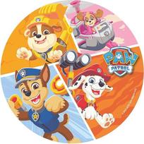 „Dekora“, „Paw Patrol“ valgomasis vaflinis gimtadienio torto papuošalas vaikams, apvalus torto papuošalas, 20 cm
