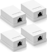 „deleyCON“ CAT 6a tinklo lizdas, 1x RJ45 lizdas, FTP, 10Gbit, 4 vnt. rinkinys – baltas