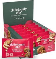 „Deliciously Ella“ avižų pagalvėlės su obuoliais ir migdolais – veganiškas užkandis, 12 vnt. po 50 g