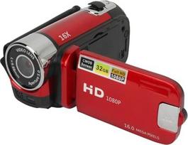 „Denash“ vaizdo kamera, 1080p, 16 MP skaitmeninis fotoaparatas, vlogų filmavimo kamera su 16 kartų skaitmeniniu priartinimu, kompaktiška kamera fotografavimui (raudona)