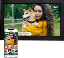 „Denver“ PFF-1503BMK2 skaitmeninė „Wi-Fi“ nuotraukų rėmelė – 15,6 colių „Full HD“ IPS jutiklinis ekranas, integruota „FRAMEO“ programinė įranga, belaidis dalijimasis, automatinis išsijungimas naktį, juodos spalvos | „Full HD“ IPS jutiklinis ekranas, integ