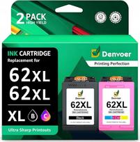 „Denvoer“ 62XL atnaujinti juodos ir spalvotos spalvos keitimo kasetės, skirtos „HP 62“ spausdintuvams