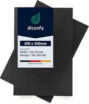 „diconfa“ akytosios gumos EPDM tipo putų guminė plokštė, apytikriai DIN A4 formato – Pasirinkite – Storis: nuo 1 mm iki 50 mm – Kiekis: nuo 1 iki 200 vienetų – Pasirinkimas: 200 x 300 x 15 mm, 5 vnt. pakuotė – Universalus putų plokštės