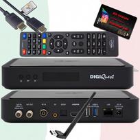 „DigiQuest Q99“ 4K palydovinis imtuvas, suderinamas su „TivùSat Black“, „Wi-Fi“, „HTS eCom HDMI“ | „Tivu“ sertifikuotas kombinuotas imtuvas, Italijos televizija, „Rai“, „Mediaset“, „LA7“, HEVC HDR10, suderinamas su PVR, LAN, DVB-S2/T2, USB