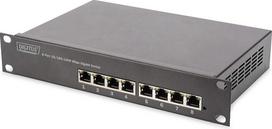 „Digitus“ 10 colių gaminys | 8 x RJ45 – automatinis MDI/MDI-X – „Gigabit Ethernet“ – skirtas 10 colių (254 mm) tinklo spintoms – juodos spalvos