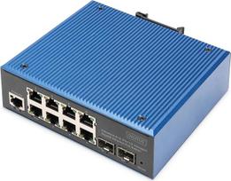 „DIGITUS Industrial“ 8+2 prievadų L2 valdomas Gigabit Ethernet PoE komutatorius