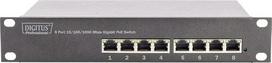 „Digitus“ 10 colių gaminys | 96 W PoE, ekonomiškas variantas – 8 RJ45 jungtys – automatinis MDI/MDI-X – Gigabit Ethernet – skirtas 10 colių (254 mm) tinklo spintelėms – juodos spalvos