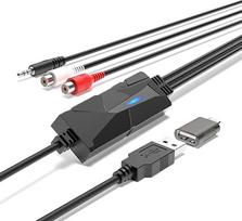 „DigitalLife“ USB-C garso įrašymo plokštė „Grabber“ – dviguba RCA/3,5 mm įvesties galimybė, skirta viniliniams įrašams, kasetėms ir „MiniDisc“ diskams, suderinama su „Windows 10“, „11“, „macOS 15.1.1“, „Linux“ | Vinilų, kasetės ir „MiniDisc“ skaitmeninima