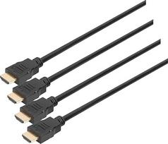 „DIGITUS“ HDMI didelės spartos jungiamasis kabelis, A tipo M/M, 2,0 m, „Ultra HD“ 60p – paauksuoti kontaktai – juodos spalvos (4 vnt. rinkinys)