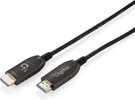 „Digitus“ hibridinis optinio pluošto HDMI AOC kabelis, UHD 8K, 50 m (HDMI AOC hibridinis optinis kabelis, 50 m – A tipo M/m, Ultra HD 8K 60 Hz, paauksuoti kontaktai) | 48Gbps – eARC, HDR, HDCP 2.2, CEC – AOC hibridinis kabelis – paauksuoti kontaktai – HD