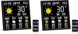 „Divoom Pixoo-64“ „Wi-Fi“ pikselinio meno ekranas su 64 x 64 LED skydeliu, unikalus apšvietimo dekoras su valdymu per programėlę (2 vnt. rinkinys)