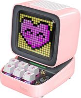 „Divoom Ditoo“ daugiafunkcinis „Pixel Art“ LED „Bluetooth“ garsiakalbis, 256 programuojamų LED diodų skydelis su vakarėlio apšvietimu, išmanusis skaitmeninis stalo laikrodis, žaidimų muzikos grotuvas, palaikantis TF kortelę ir radiją, rožinis