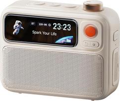 „Divoom FlowToo“ „Bluetooth“ garsiakalbis su „Pixel“ ekranu, atskirais reguliatoriais ir muzikos vizualizacija, žadintuvu, laikmačiu ir nešiojamu garsiakalbiu, skirtas rašomajam stalui, namų biurui ir miegamajam, baltos spalvos