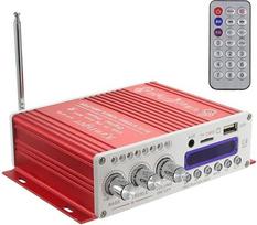 „DollaTek Mini“ „Bluetooth“ Hi-Fi stereo garso stiprintuvas su žemų dažnių stiprinimo funkcija, MP4, 12 V, palaiko FM / MP3 / TF / USB / DVD, skirtas automobiliams ir motociklams, automobilių CD ir DVD grotuvams