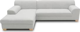 „Domo Collection“ „Tinos“ kampinė sofa, L formos sofa, kampinė sofa su miego funkcija, sofa-lova, L formos, 273 x 157 cm, sidabrinė