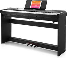 „Donner“ elektroninis pianinas su 88 klavišais, pusiau sveriamasis pianinas pradedantiesiems, skaitmeninis pianinas su nuimamu stovu ir pedalu, DEP-10S