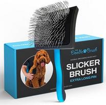 „Doodle Brush“ šunų šepetys ilgaplaukiams šunims su ypač ilgais šeriais | „Cockapoo“ šepetys, iššukantis mazgus, ergonomiška rankena, švelnus šukavimas, skirtas garbanotam kailiui, mažina plaukų slinkimą