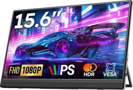 „Dopesplay“ 15,6 colių nešiojamasis monitorius, 1080P FHD nešiojamieji monitoriai su atrama, mobilusis IPS ekranas su garsiakalbiais, ypač plonas antrasis ekranas, skirtas nešiojamajam kompiuteriui / stacionariam kompiuteriui / „Mac“ / „PS45“ / „Switch“,