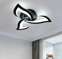 „Dorlink“ LED lubų šviestuvas, „Flowers“ miegamajam, 36 W, 3240 LM, svetainė, 6500 K, šaltai balta, „Art Deco“ juodas valgomojo stalo šviestuvas, modernus virtuvės šviestuvas, skersmuo 58 cm