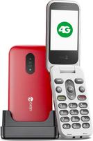 „Doro“ – 2820 – Senjorams skirtas mobilusis telefonas – 4G sulankstomas telefonas be sutarties – dideli mygtukai su balso pranešimais – kamera – „Bluetooth“ – avarinis mygtukas – su įkrovimo stotele – raudonas/baltas | atrakinamas